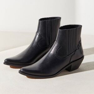 Urban Outfitters Black Leather Ankle Booties